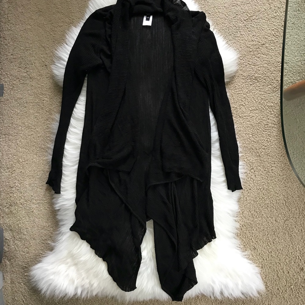 Talbots black shawl sweater